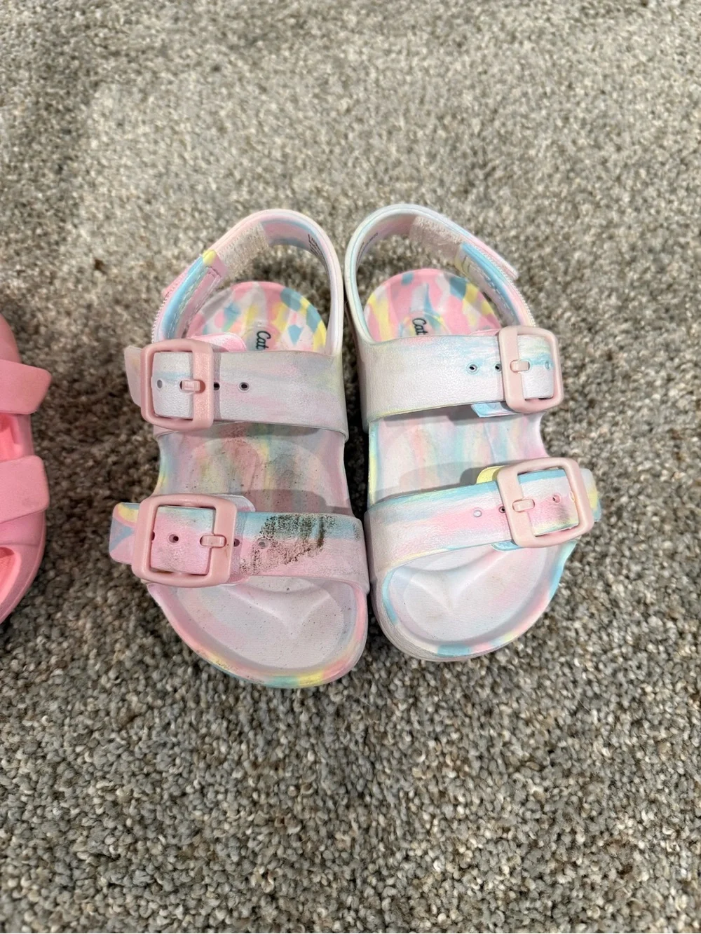 Cat & Jack Kids Pink and Iridescent Buckle Strap Sandals